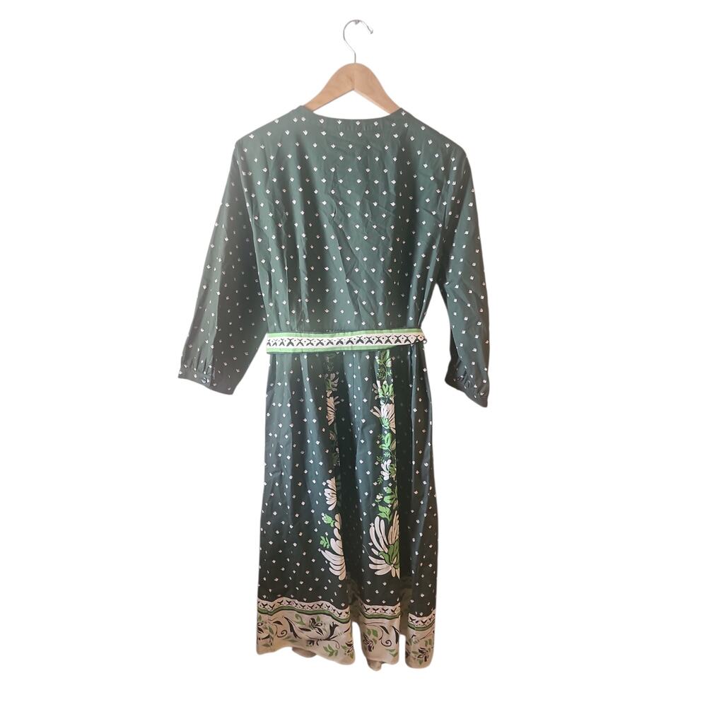 Talbots Modern Poplin Shirtdress - Foulard Floral green sz 14 petite $189 cotton - Picture 4 of 7